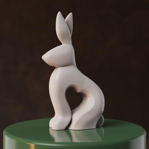 Adorable Rabbit Figurine with Heart – STL File for 3D Printing | Perfect Gift for Valentines Day or Any Romantic Occasion!