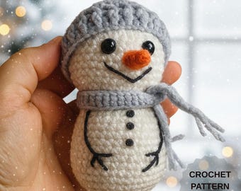 Amigurumi Snowman Crochet Pattern PDF, Christmas Toy