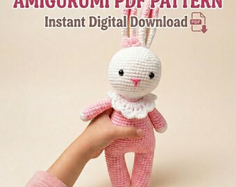 Crochet Bunny Amigurumi Pattern: Low Sew DIY Osterkaninchen (PDF inklusive)