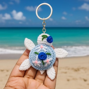 Schildkröten Schlüsselanhänger Muster, Amigurumi Meerestier Anleitung (PDF)