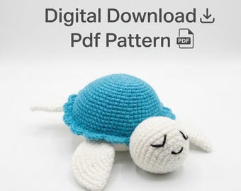 Amigurumi Turtle Crochet Pattern – Easy No Sew Plushie (PDF),Digital Download