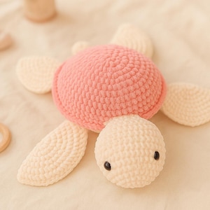 Amigurumi Turtle Crochet Pattern - Easy No Sew Crochet Turtle Toy, Stuffed Animal, Turtle Plushie, Safe Kids Toy, Turtle PDF, Crochet Gift