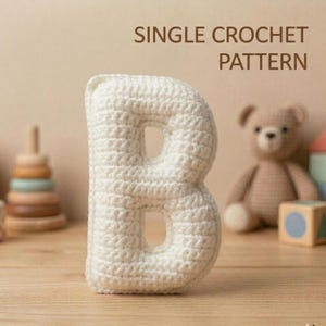 3D-haakpatroon letter B, amigurumi-alfabet zonder naaien, beginnersvriendelijk gehaakt speelgoed, pdf