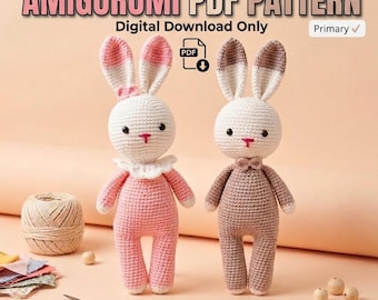 Häkelanleitung für ein Amigurumi-Häschen – Einfaches DIY-Hase-Spielzeug (PDF-Anleitung)