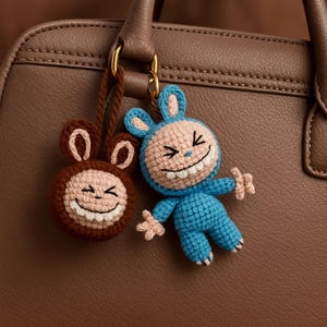 Labubu Keychain - Crochet Pattern for Teens Bag Decor | Cute Bunny Amigurumi Key Charm | Beginner-Friendly Crochet Animals Key Bag Accessory