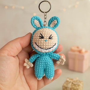 Labubu Keychain - Crochet Pattern for Teens Bag Decor | Cute Bunny Amigurumi Key Charm | Beginner-Friendly Crochet Animals Key Bag Accessory