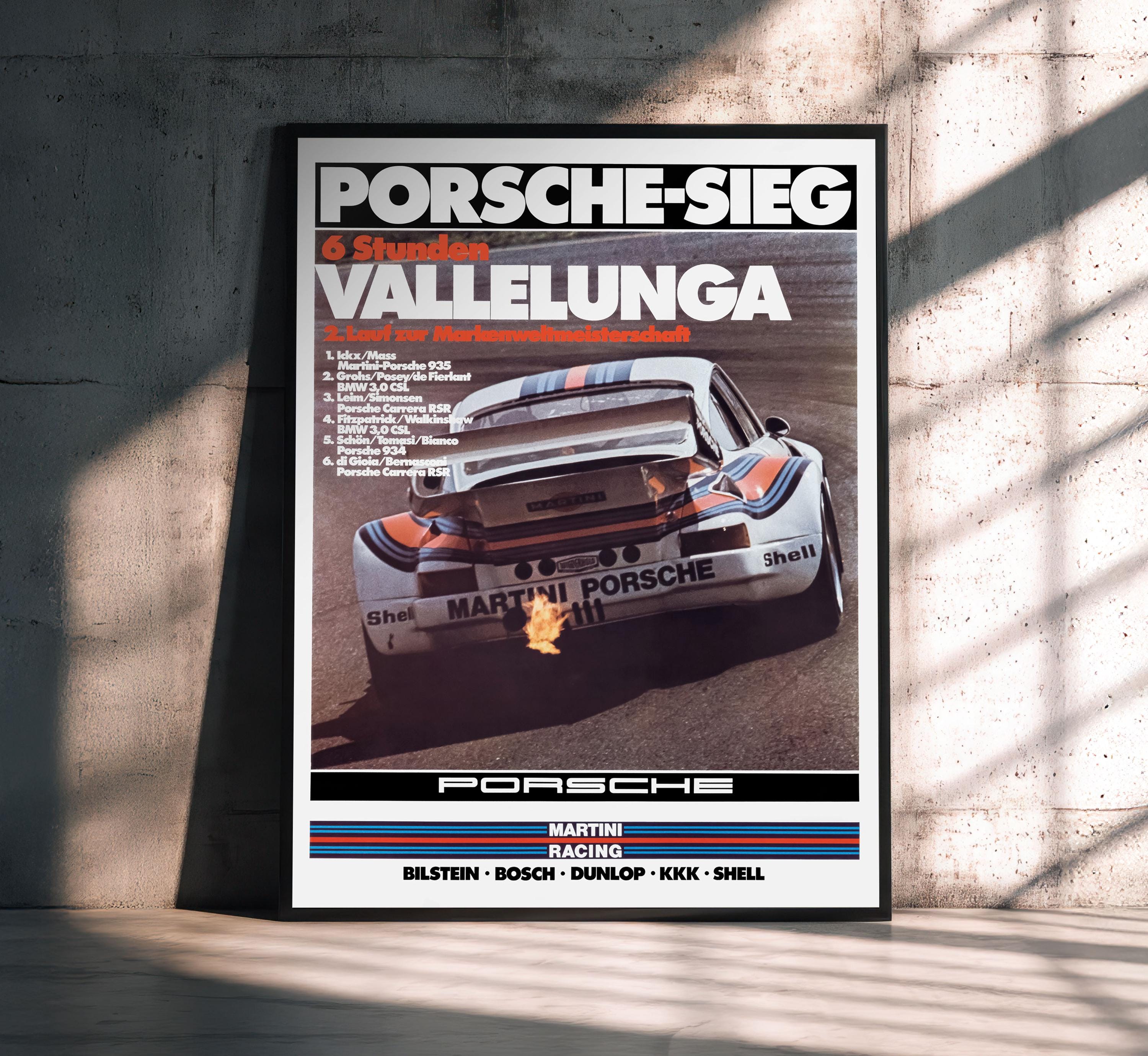 Porsche 935 Martini Racing Poster | Vintage 1976 Vallelunga
