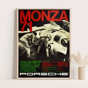 Vintage Porsche 917 Gulf Racing Poster: 1971 Monza Print