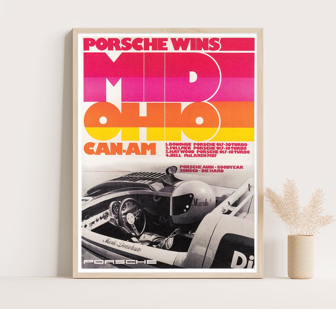 Vintage Porsche 917 Racing Poster: 1973 Mid-ohio Can-am Print - Etsy