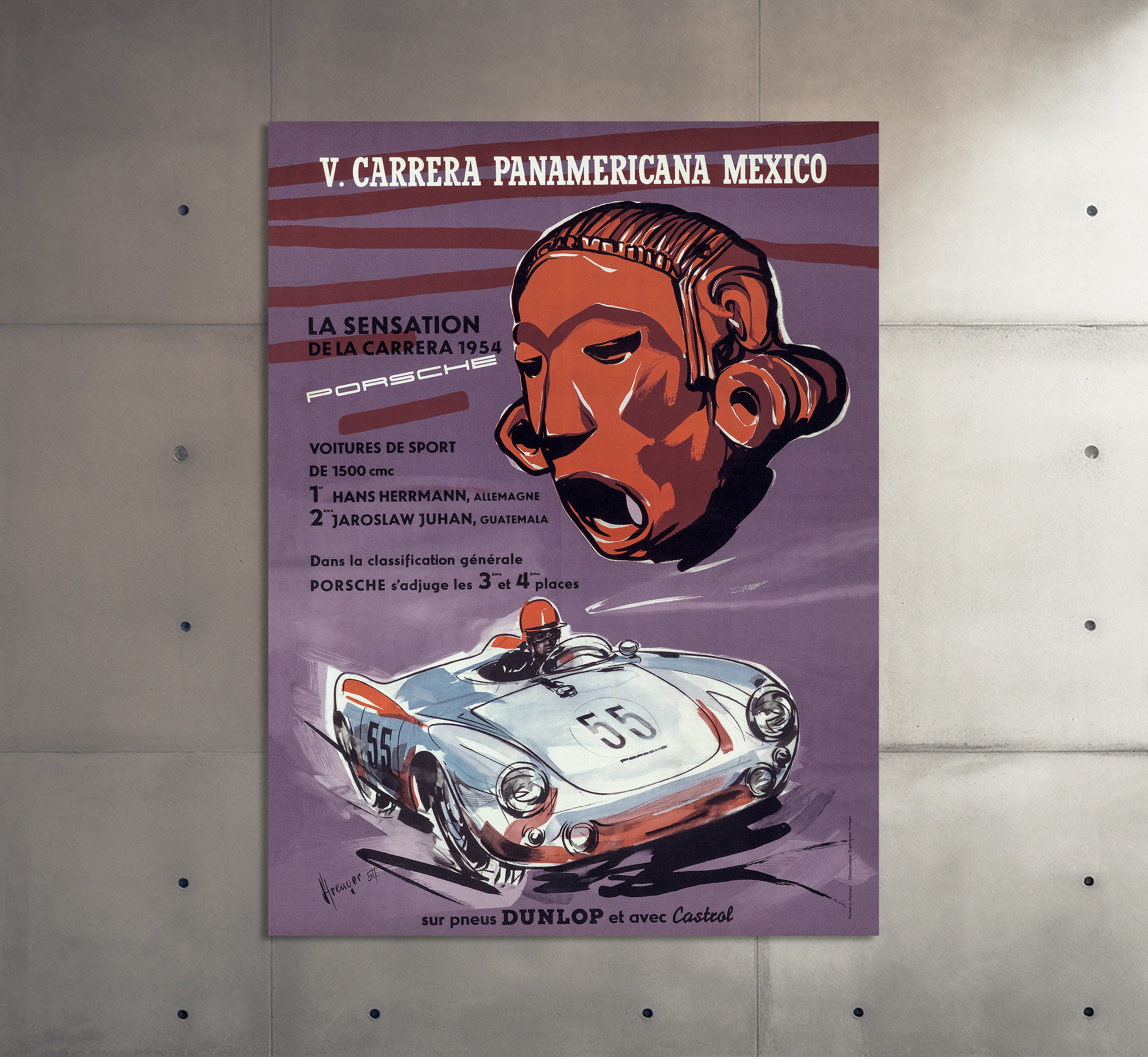 Porsche Poster Vintage Porsche Carrera Panamericana Mexico
