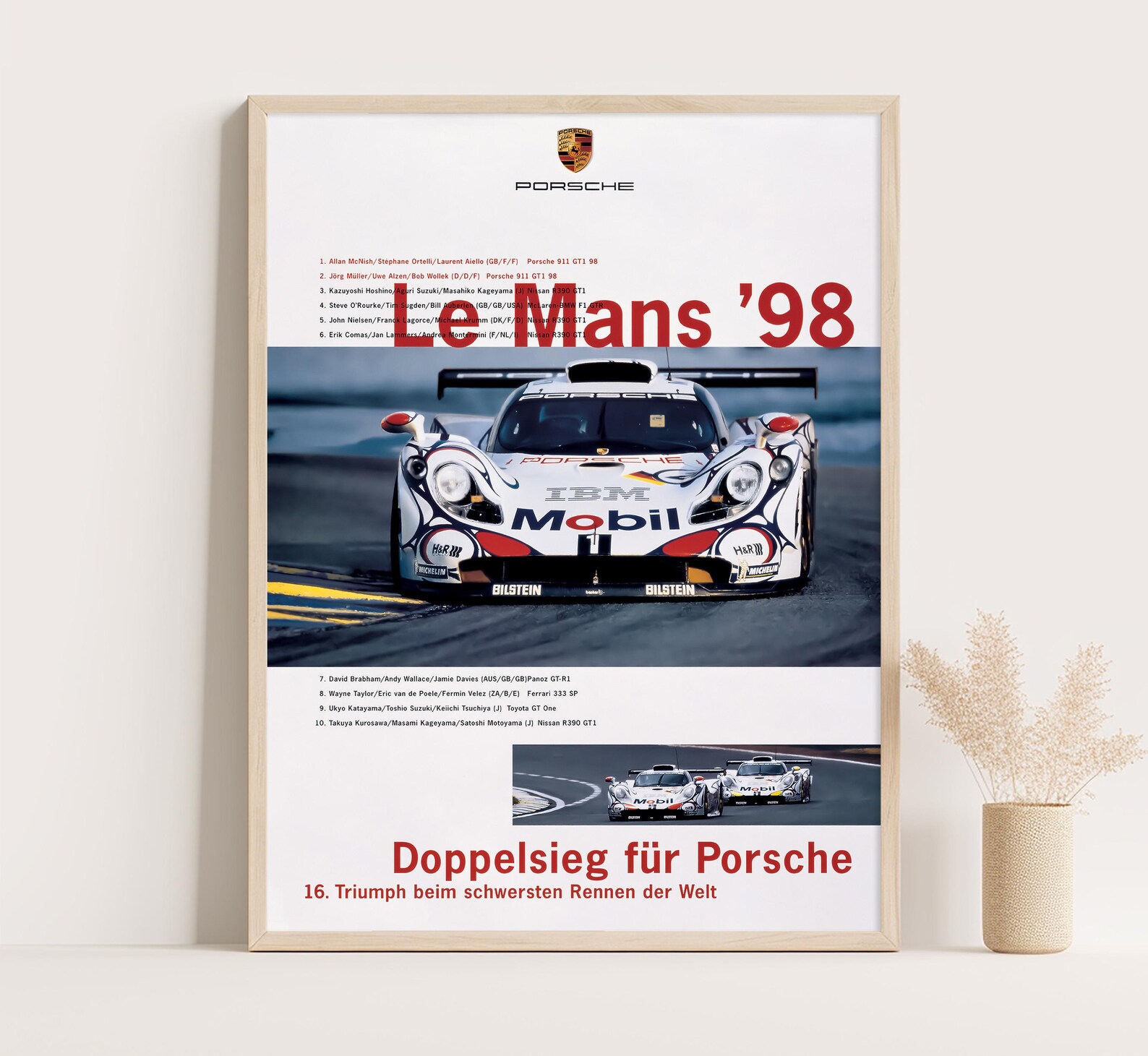 Porsche 911 Le Mans 1998 Iconic Endurance Racing Poster Vintage porsche-911-le-mans-1998-iconic-endurance-racing-poster-vintage