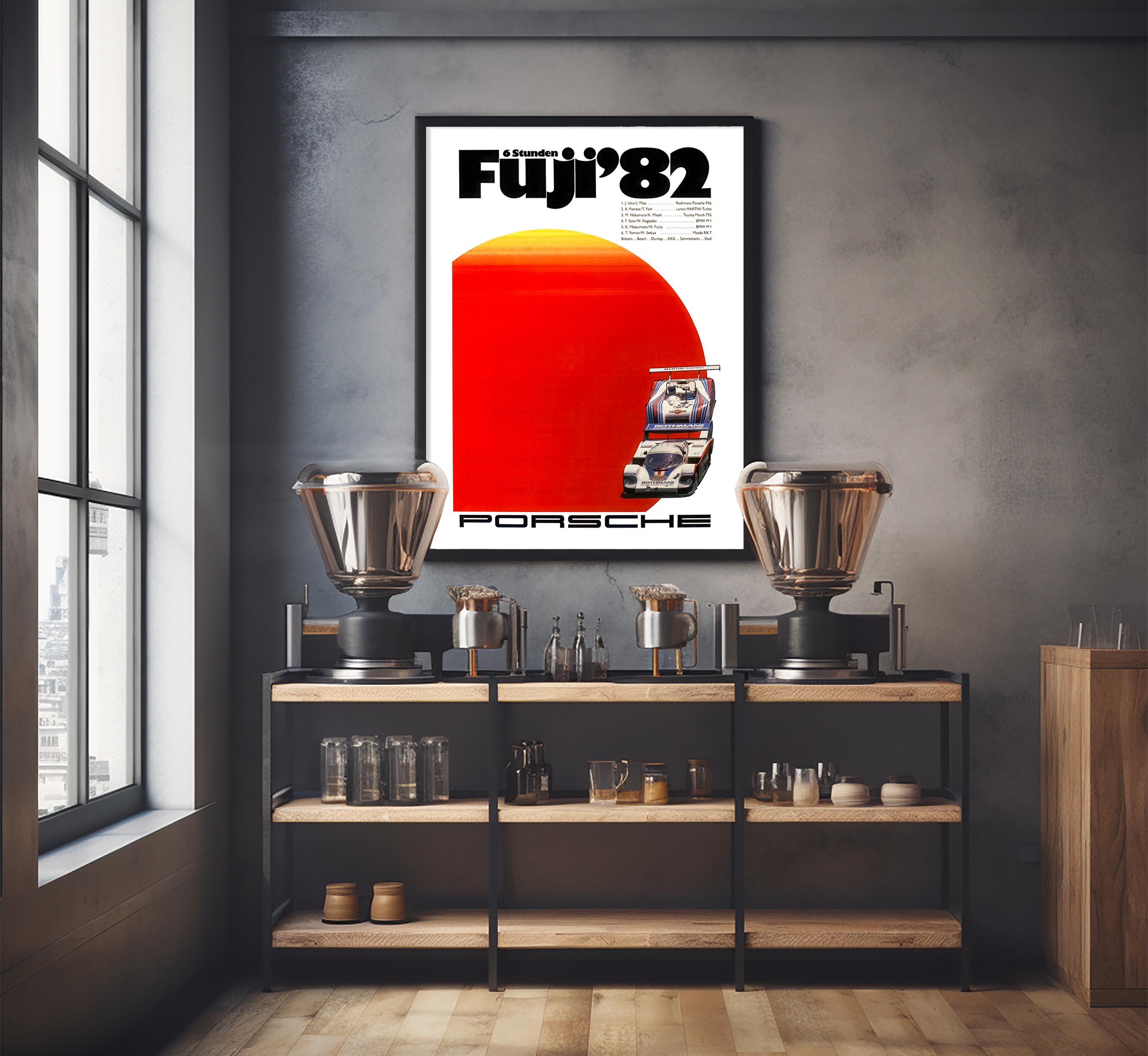 Porsche 956 Poster Fuji 1982 | Vintage 80s Race Car Motorsport