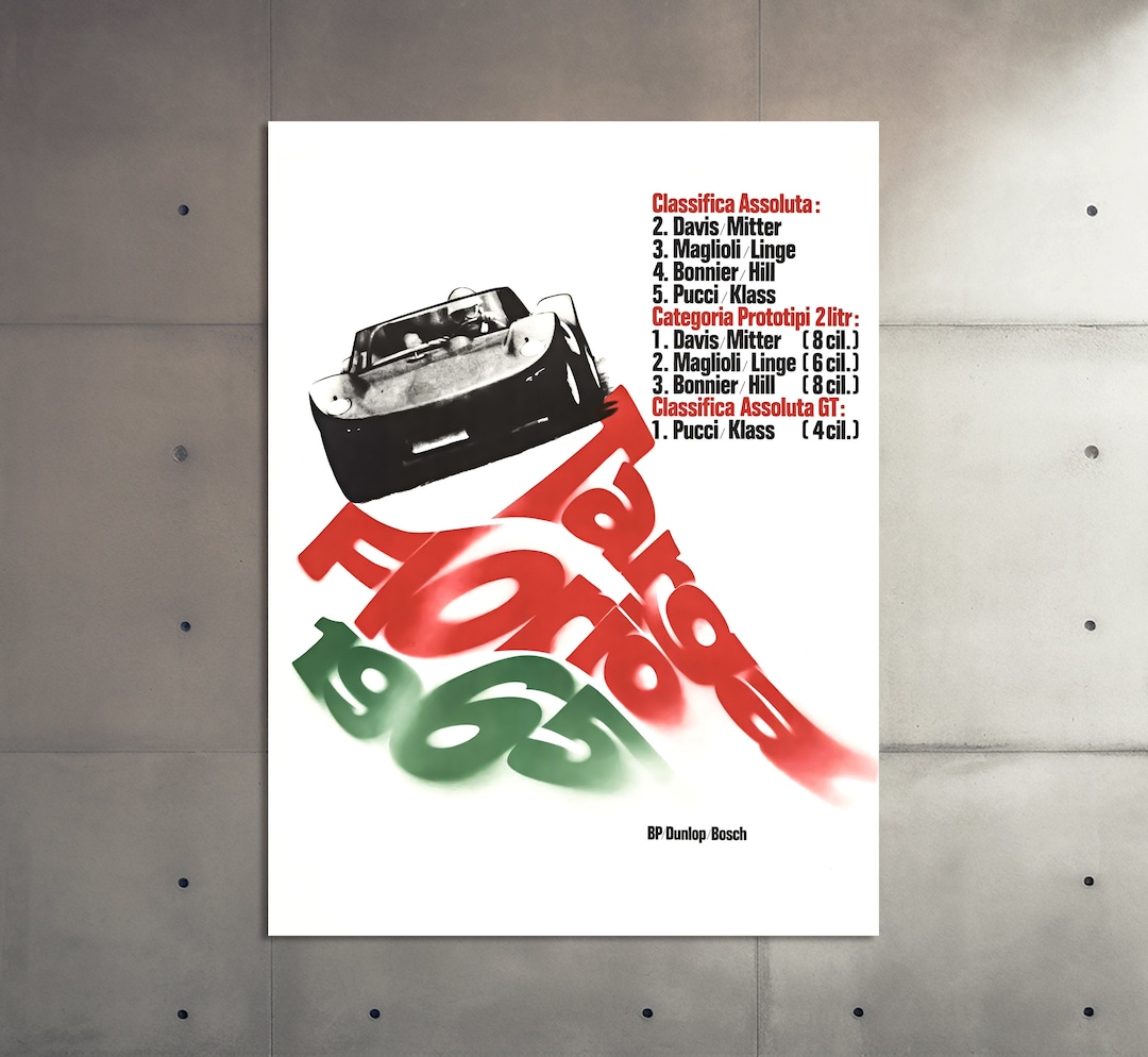 Poster Manifesto Locandina Pubblicità Automobili Stampa Vintage Targa