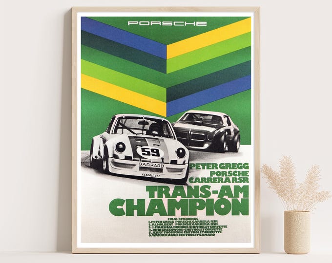 1973 Porsche 911 Carrera RSR Trans-Am Race Car Poster Print