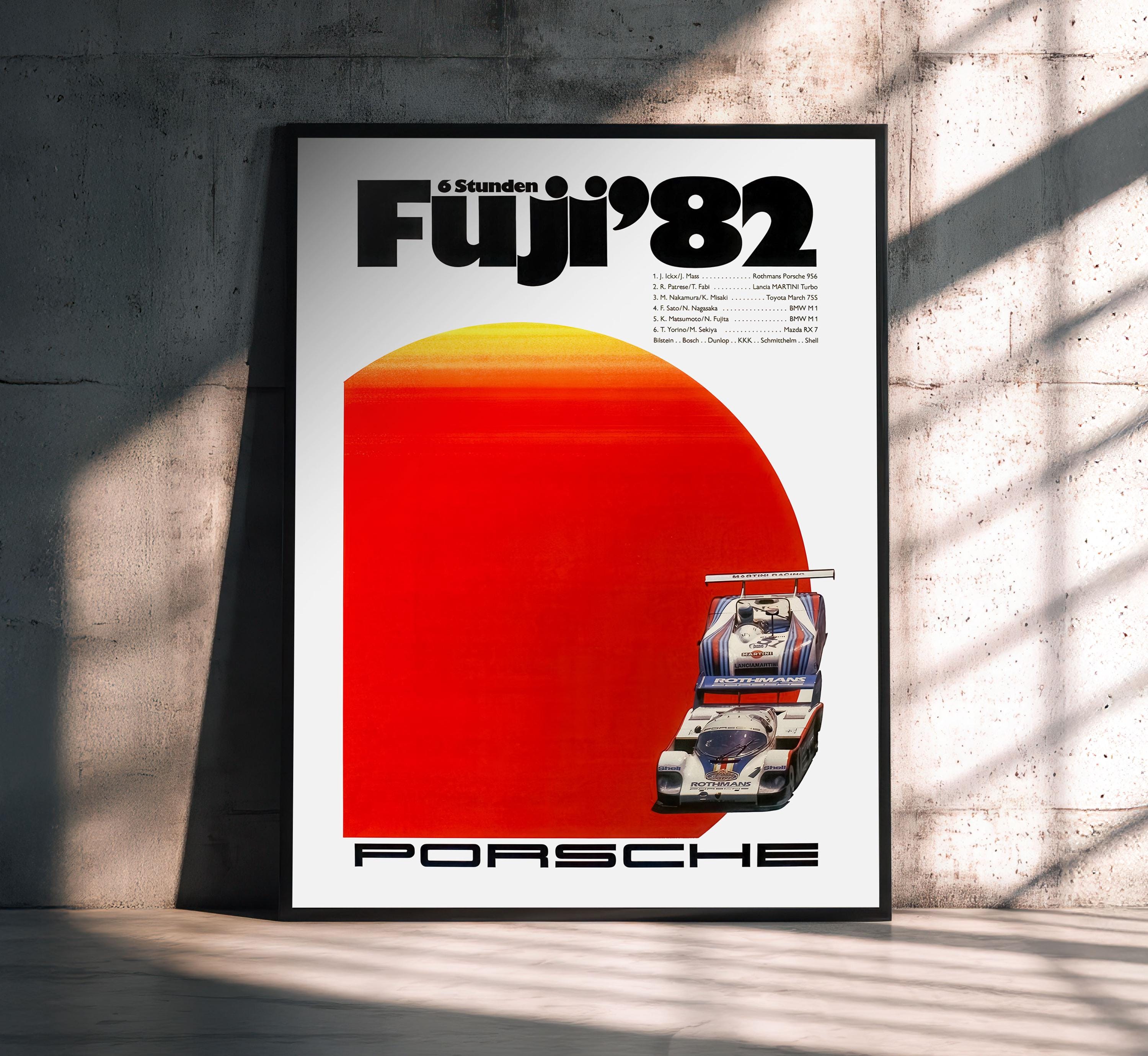 Porsche 956 Poster Fuji 1982 | Vintage 80s Race Car Motorsport