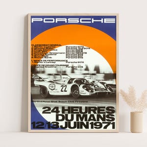 Vintage Porsche 917K Le Mans Poster: 1971 Martini Racing Print