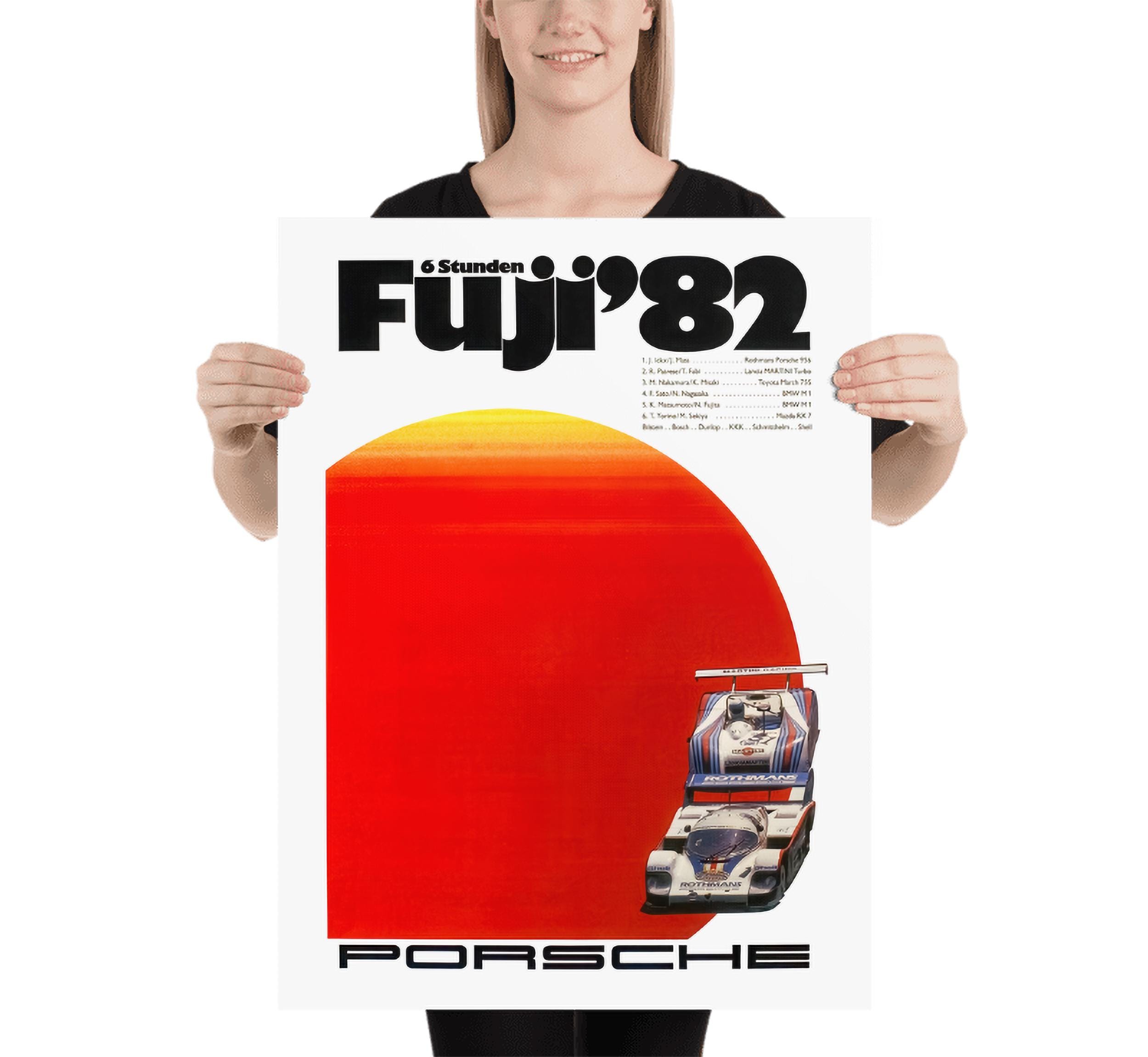 Porsche 956 Poster Fuji 1982 | Vintage 80s Race Car Motorsport
