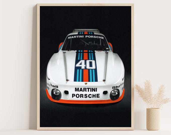 Porsche Poster | Vintage Porsche Martini Poster | Race Car Poster | Car Wall Art Print | Living Room Decor | Office Decor | Kids Room Decor