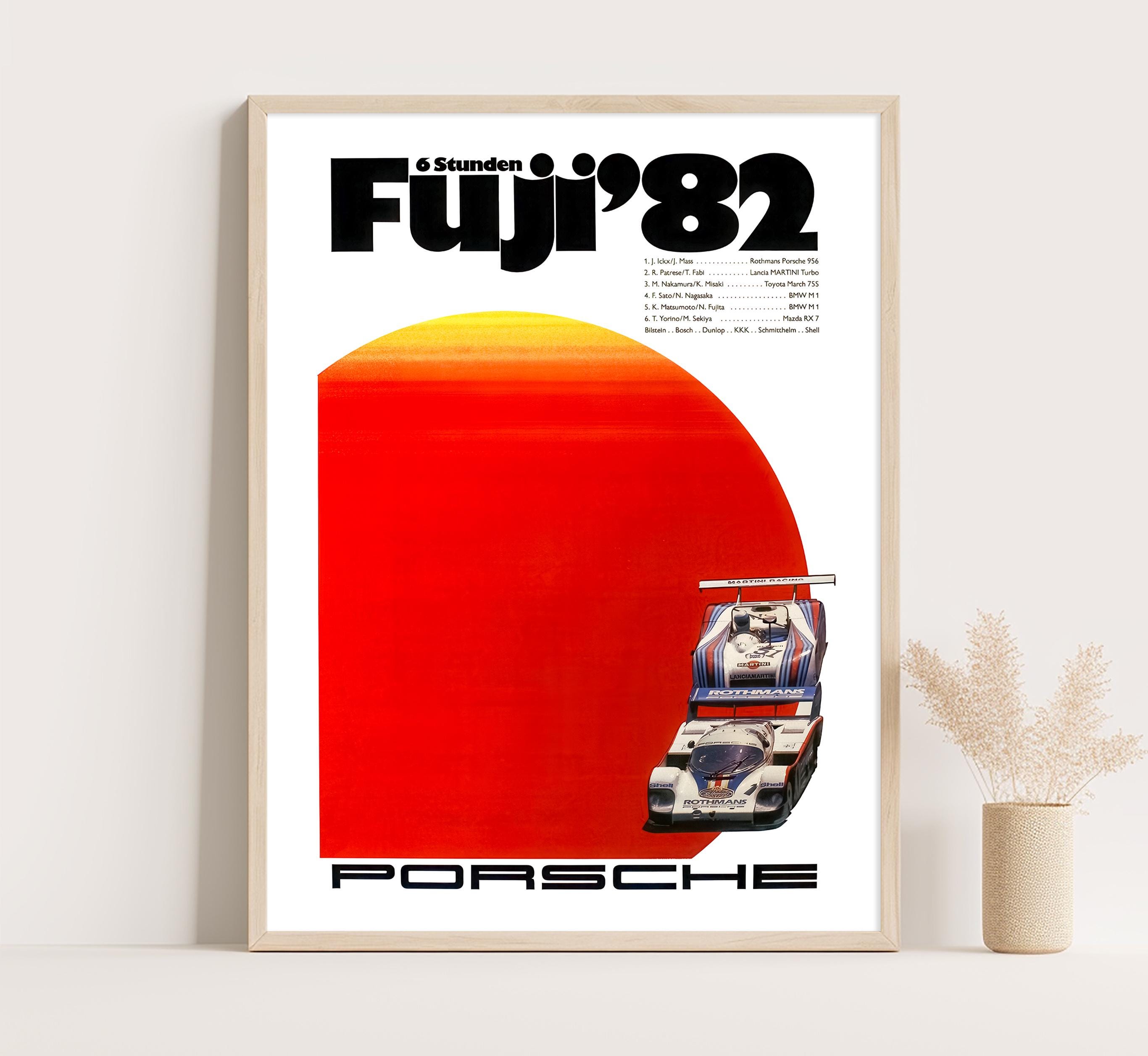 Porsche 956 Poster Fuji 1982 | Vintage 80s Race Car Motorsport