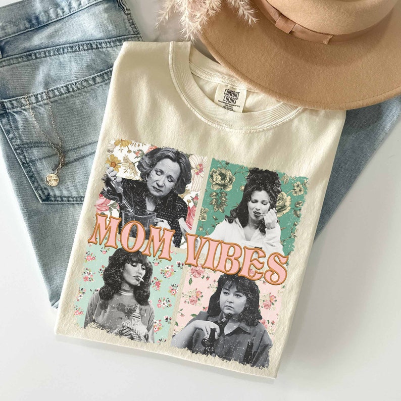 Mom Vibes Comfort Colors Shirt, Vintage 90er Mom Vibes Shirt, Retro Lustiges Mom Shirt, Mom Life Shirt, Muttertagsgeschenk Shirt, Cooles Mom Shirt Ivory