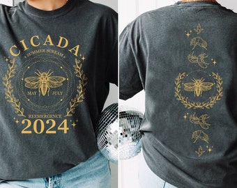 Felpa Cicada Brood 2024, camicia anno della cicala, maglietta sciame estivo, regalo per gli amanti degli insetti, cottagecore scuro, urlo di cicala, regalo per lei