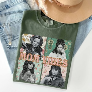 Mom Vibes Comfort Colors Shirt, Vintage 90er Mom Vibes Shirt, Retro Lustiges Mom Shirt, Mom Life Shirt, Muttertagsgeschenk Shirt, Cooles Mom Shirt Light Green