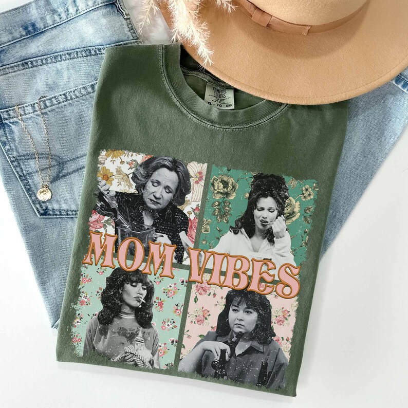 Mom Vibes Comfort Colors Shirt, Vintage 90er Mom Vibes Shirt, Retro Lustiges Mom Shirt, Mom Life Shirt, Muttertagsgeschenk Shirt, Cooles Mom Shirt Light Green
