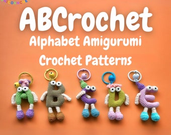 ABCrochet - Alphabet Amigurumi Crochet Patterns, 26 Letters Keychain Crochet Pattern Alphabet, Crochet Keychain Pattern, Amigurumi Pattern