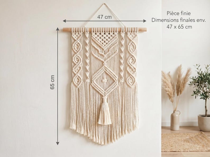 Macrame Tutorial PDF in French – DIY Boho Wall Hanging Pattern, Beginner Project, Step-by-Step Guide with Photos image 6