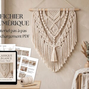 Macrame Tutorial PDF in French – DIY Boho Wall Hanging Pattern, Beginner Project, Step-by-Step Guide with Photos image 2