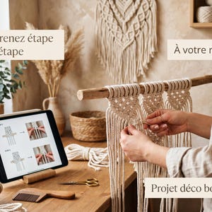 Macrame Tutorial PDF in French – DIY Boho Wall Hanging Pattern, Beginner Project, Step-by-Step Guide with Photos image 5