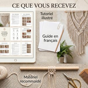 Macrame Tutorial PDF in French – DIY Boho Wall Hanging Pattern, Beginner Project, Step-by-Step Guide with Photos image 4