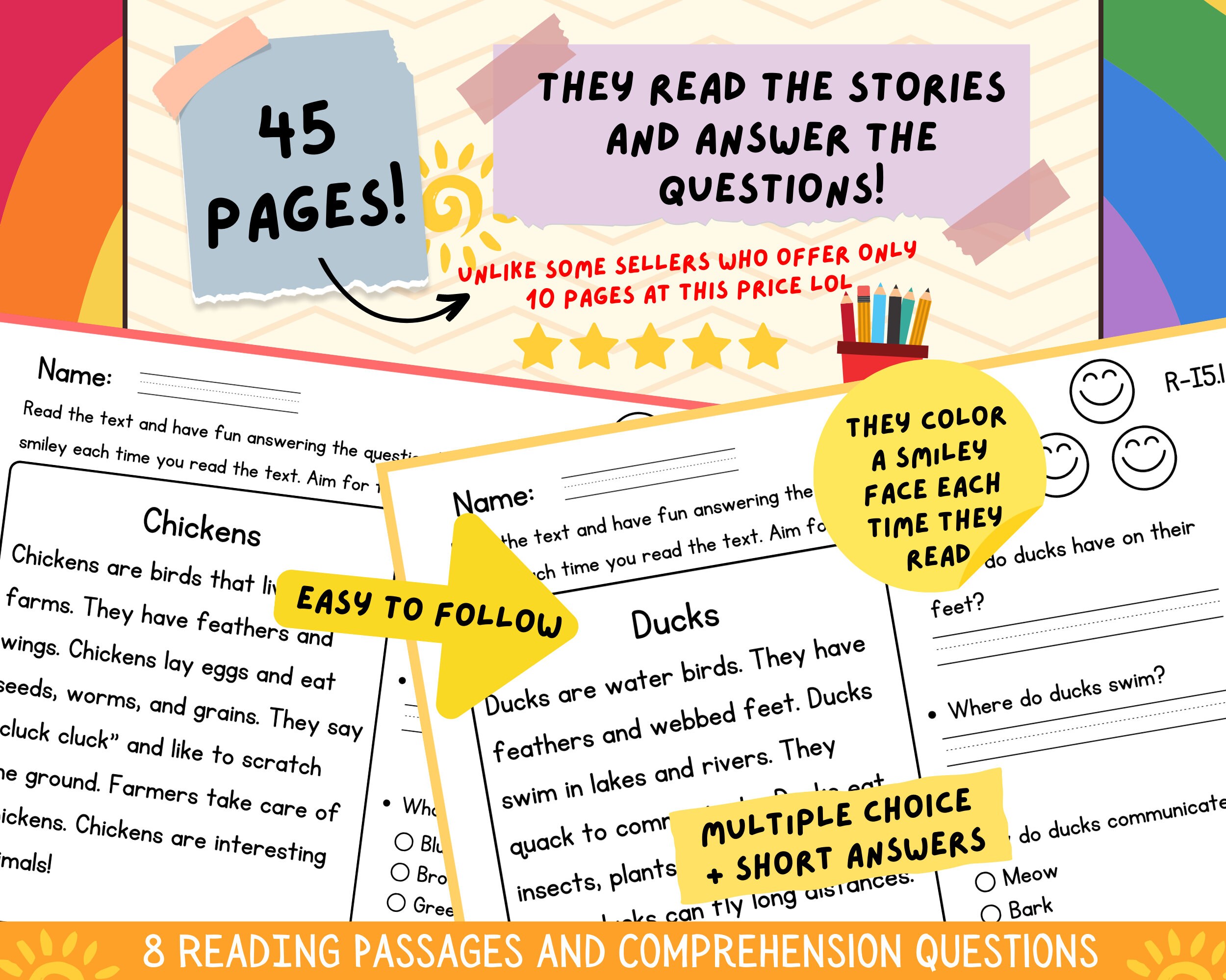1st Grade Reading Comprehension Worksheets,printable Classroom ...