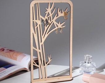 Laser Cut Tree Frame Earring Display Stand Jewelry Stand 4mm DXF and CDR File