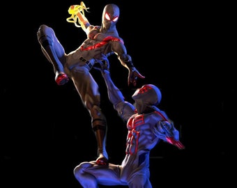 Marvel Miles Morales vs Spiderman 2099 - Across the Spiderverse High Quality 3D Printer Files 3D STL model Print STL File 3D Digital Printin