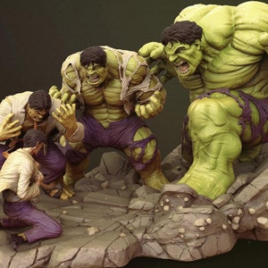 Hulk Diorama 3d model High Quality 3D Printer File 3D STL model Print STL File 3D Digital Printing STL File for 3D Printers bruce banner stl