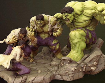 Hulk Diorama 3D-Modell Hochwertige 3D-Druckerdatei 3D-STL-Modell Druck STL-Datei 3D-Digitaldruck STL-Datei für 3D-Drucker Bruce Banner stl