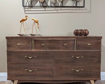 Mid Century Long Dresser