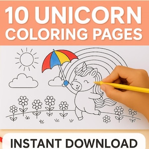 Unicorn Coloring Pages for Kids: Magical Printable Activity Book (PDF Download)