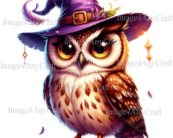 Clipart de búho en acuarela / Paquete PNG de animales del bosque caprichosos (descarga digital)