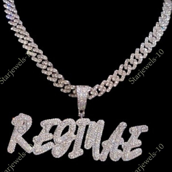 Iced out name plate necklace clearance
