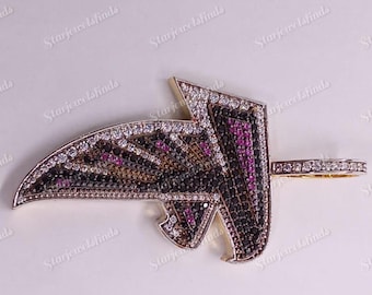 Atlanta Falcons Pendant: Lab Diamond 14K Gold Plated Sterling Silver Hip Hop Jewelry