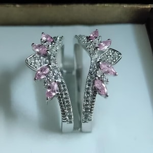 1.50 Ct Marquise Cut Lab-Created Pink Sapphire Enhancer Wrap Ring 14K White Gold Plated Women&#39;s Gorgeous Ring Collection, Anniversary ring