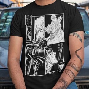 アニメヴィンテージスペシャルユニセックスTシャツ、アニメマンガシャツ、アニメシャツ、黒い剣士、スカルナイト、グラフィックアニメTシャツ、マンガシャツ、日本