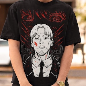 Unisex Horror Manga Creepy Girl T-Shirt, Dark Anime Gothic T-Shirt, Manga Gothic T-Shirt Inactive