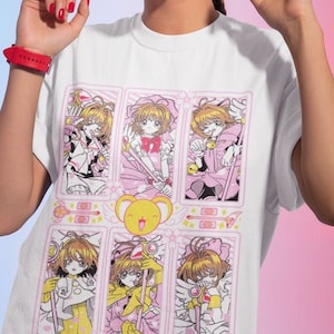 Camiseta Fairy Kei, Diseño retro 90's, Camisa Chica Anime, Anime Estético, Moda Kawaii