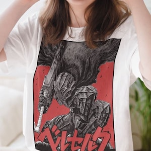 アニメヴィンテージスペシャルユニセックスTシャツ、アニメマンガシャツ、アニメシャツ、黒い剣士、スカルナイト、グラフィックアニメTシャツ、マンガシャツ、日本