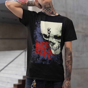 アニメヴィンテージスペシャルユニセックスTシャツ、アニメマンガシャツ、アニメシャツ、黒い剣士、スカルナイト、グラフィックアニメTシャツ、マンガシャツ、日本