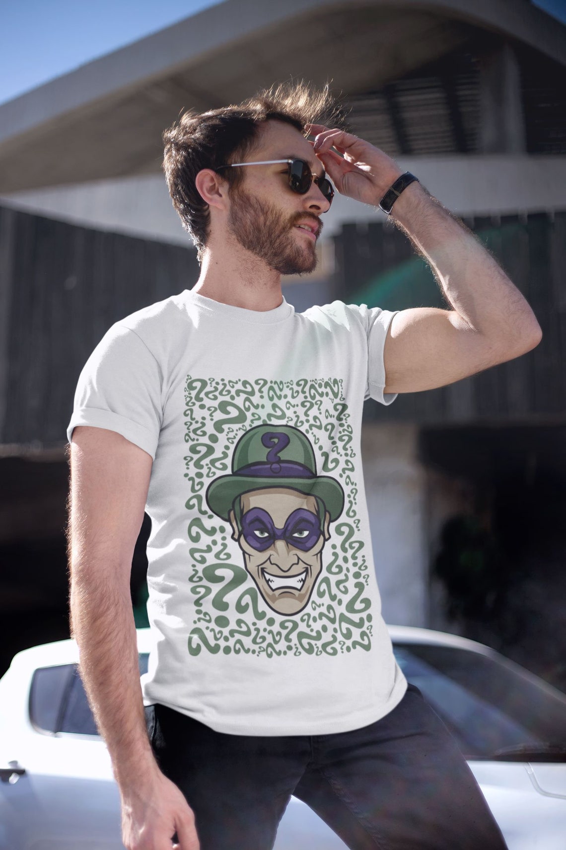 Unisex the Riddler T-shirt the Riddler Symbols Shirt,super Hero Movie ...