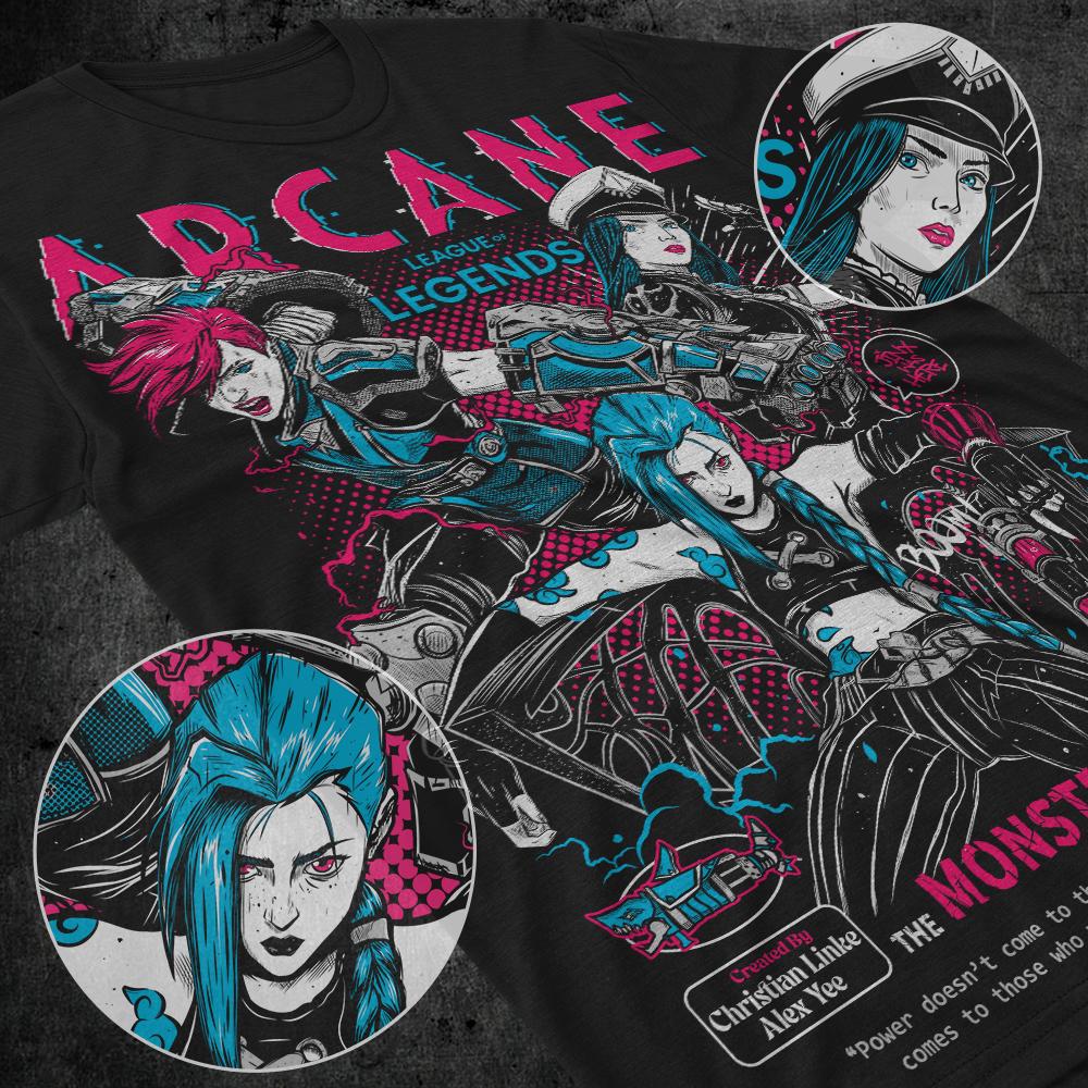 Sweat à Capuche Arcane Jinx - Impression 3D Homme/Femme - Polyester Doux - Idée Cadeau Geek - 12